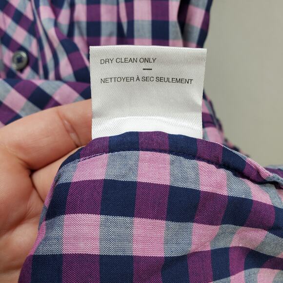 Zachery Prell Shirt Mens XL Plaid Button Front Purple Blue Short Sleeve Collared - Picture 10 of 11